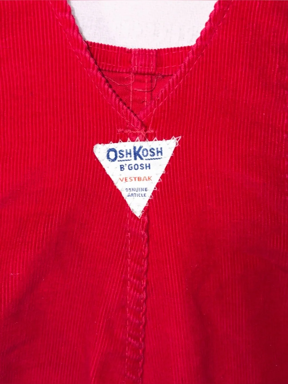Vintage Osh Kosh B'Gosh Kids Corduroy Vestbak Bib Overalls Size 6X/7 USA